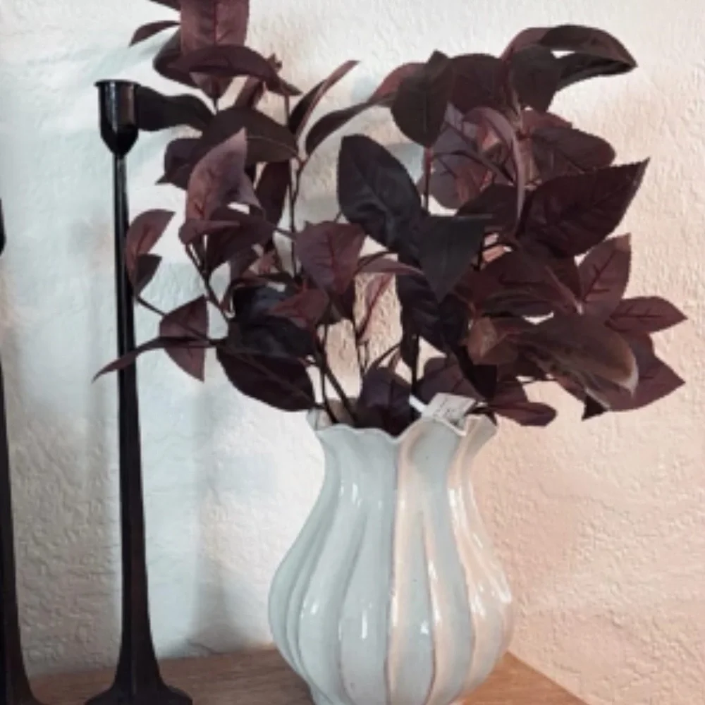 NWT (Set of 3) Artificial Black Plum Leaf Stem 25” - Hearth & Hand with Magnolia